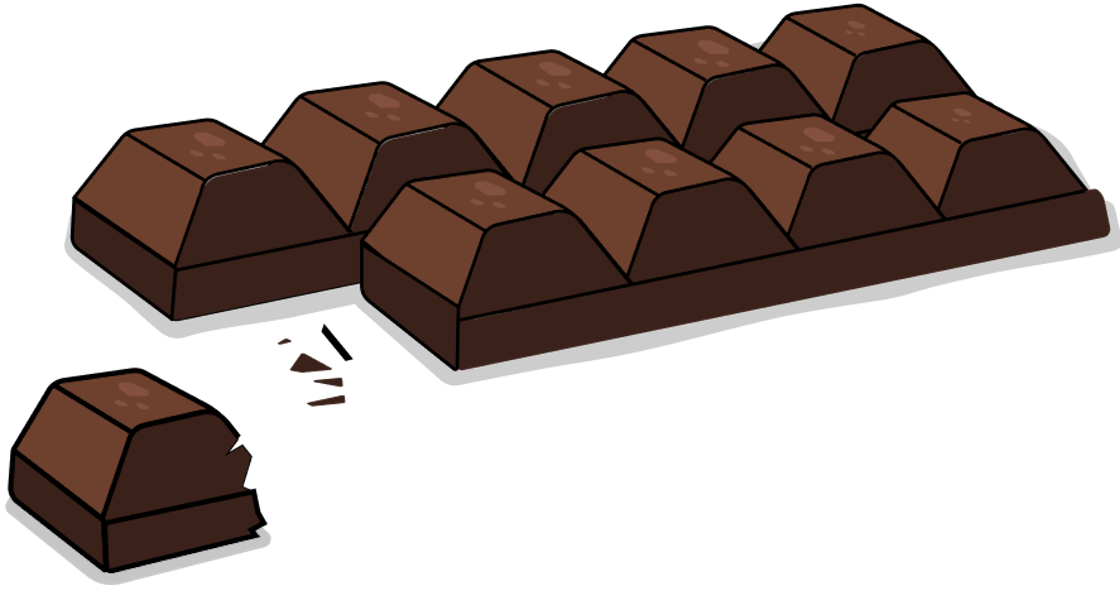 illustration of a piece of a chocolate bar