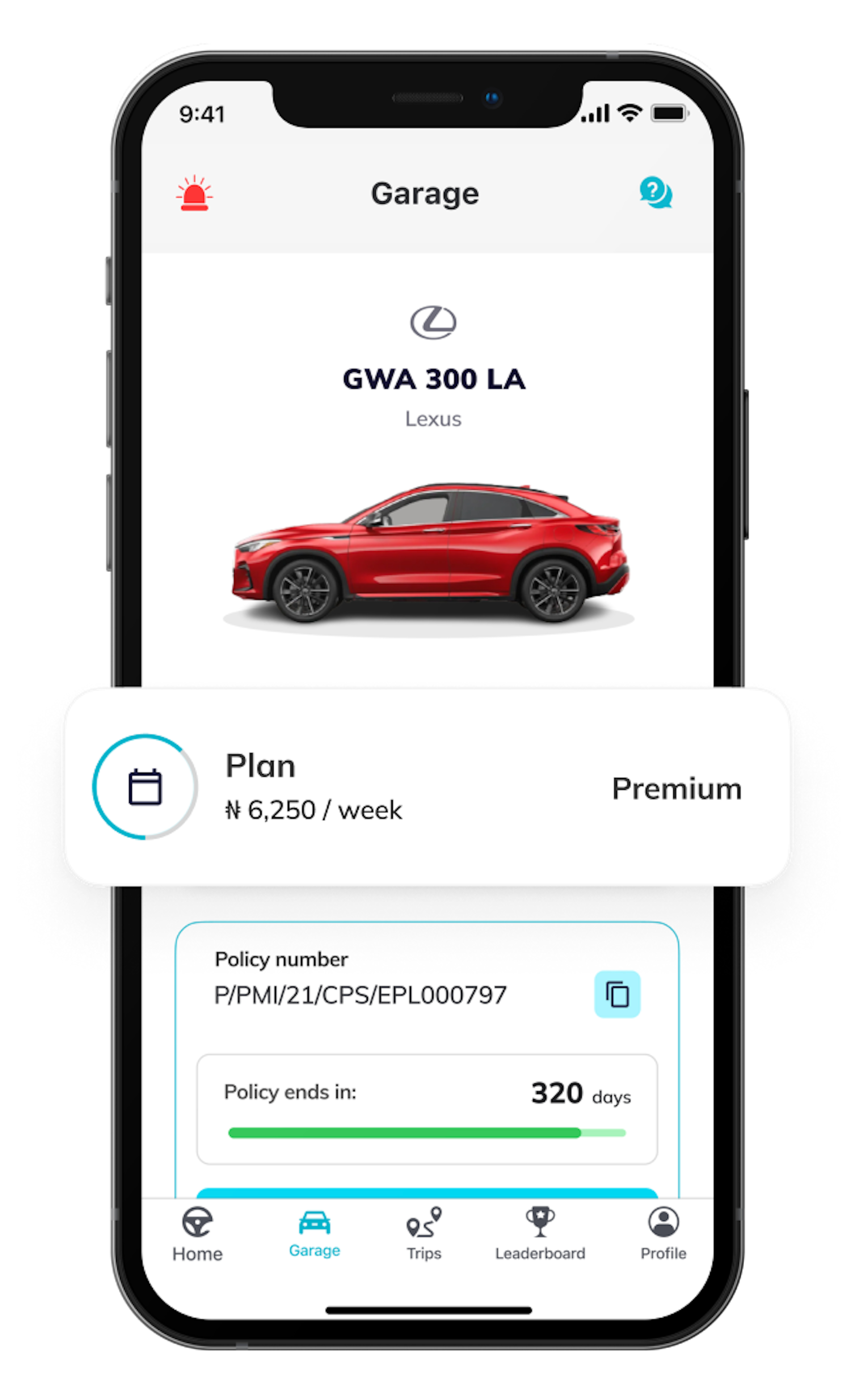 car insurance app - claims, insurance policy